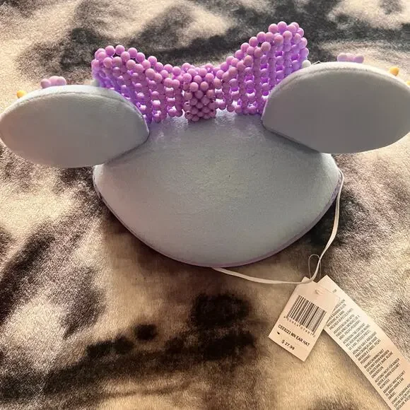 Disney Parks Minnie Mouse Purple Foam Beaded Ear Hat Circa 2023 NWT - Picture 4 of 5